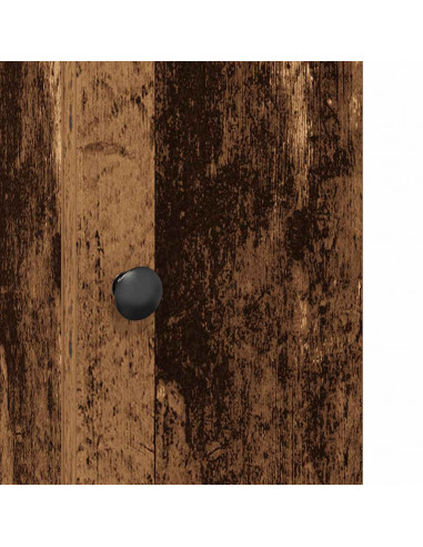 Mobile da Bagno con Portarotolo Legno Antico 20,5x22x72 cm