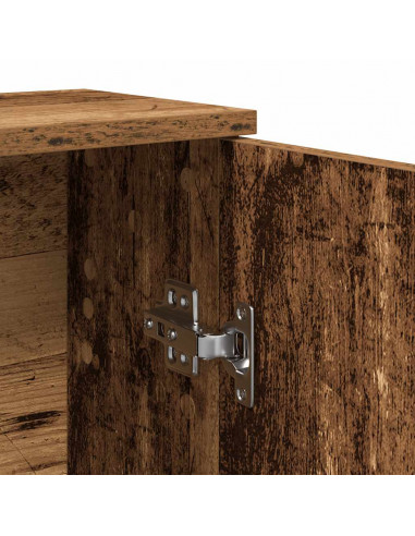 Mobile da Bagno con Portarotolo Legno Antico 39x22x90 cm