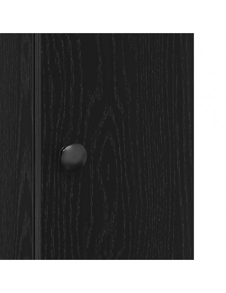 Mobile da Bagno con Portarotolo Nero 20,5x22x72 cm