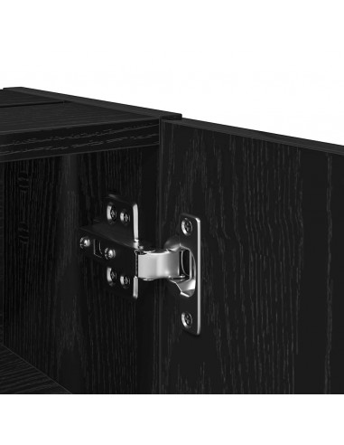 Mobile da Bagno con Portarotolo Nero 20,5x22x72 cm