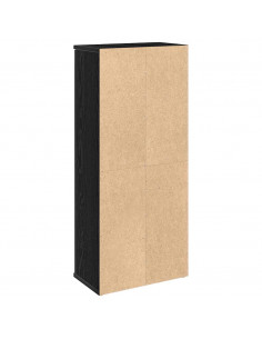 Mobile da Bagno con Portarotolo Nero 39x22x90 cm 2