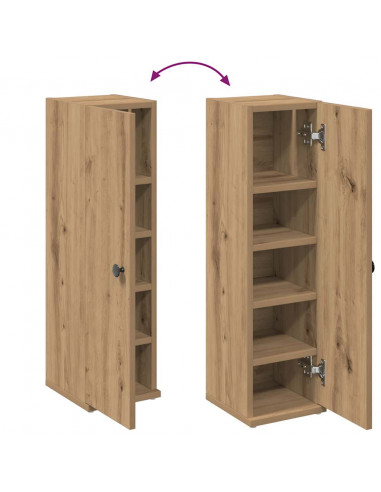 Mobile da Bagno con Portarotolo Rovere Artigianale 20,5x22x72cm