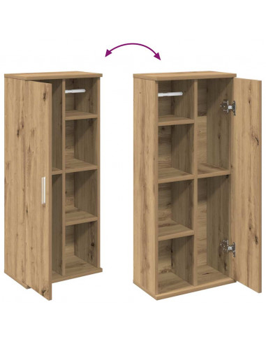 Mobile da Bagno con Portarotolo Rovere Artigianale 39x22x90 cm