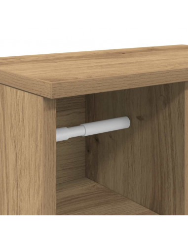 Mobile da Bagno con Portarotolo Rovere Artigianale 39x22x90 cm