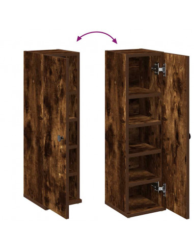 Mobile da Bagno con Portarotolo Rovere Fumo 20,5x22x72 cm