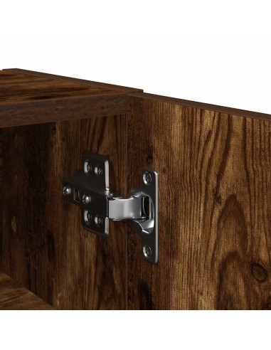 Mobile da Bagno con Portarotolo Rovere Fumo 20,5x22x72 cm