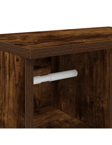 Mobile da Bagno con Portarotolo Rovere Fumo 39x22x90 cm