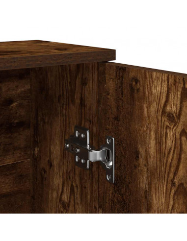 Mobile da Bagno con Portarotolo Rovere Fumo 39x22x90 cm