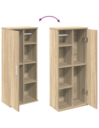 Mobile da Bagno con Portarotolo Rovere Sonoma 39x22x90 cm