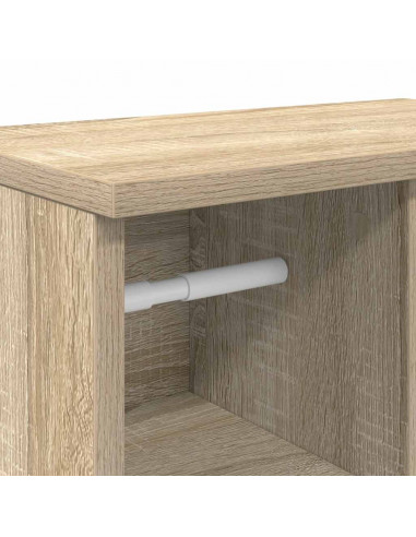 Mobile da Bagno con Portarotolo Rovere Sonoma 39x22x90 cm