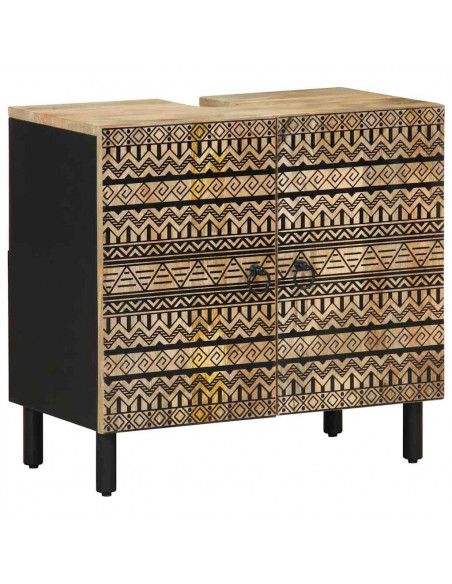 Set Mobili da Bagno 4 pz in Legno Massello di Mango