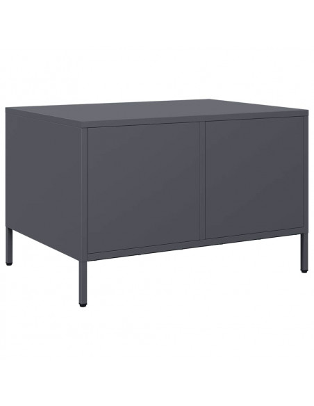 Tavolino Antracite 68,5x50x43,5 cm in Acciaio Laminato a Freddo