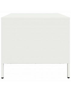 Tavolino Bianco 68,5x50x43,5 cm in Acciaio Laminato a Freddo 2