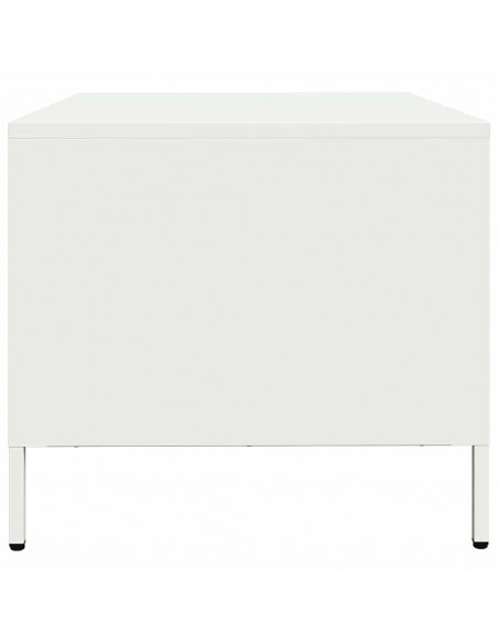 Tavolino Bianco 68,5x50x43,5 cm in Acciaio Laminato a Freddo