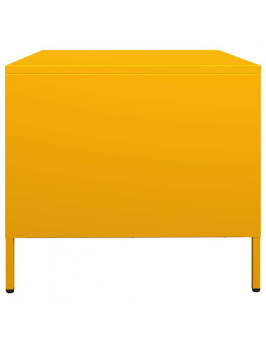 Tavolino Giallo Senape 68,5x50x43,5cm Acciaio Laminato a Freddo