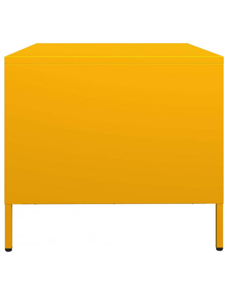 Tavolino Giallo Senape 68,5x50x43,5cm Acciaio Laminato a Freddo