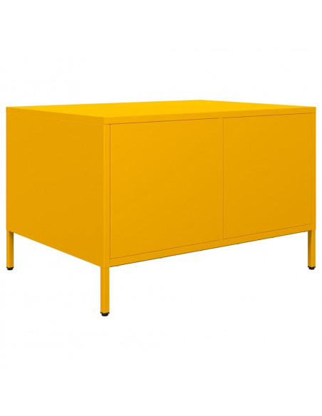 Tavolino Giallo Senape 68,5x50x43,5cm Acciaio Laminato a Freddo