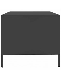 Tavolino Nero 68,5x50x43,5 cm in Acciaio Laminato a Freddo 2