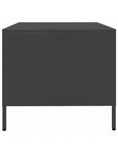 Tavolino Nero 68,5x50x43,5 cm in Acciaio Laminato a Freddo
