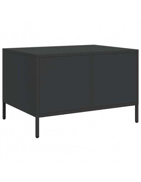 Tavolino Nero 68,5x50x43,5 cm in Acciaio Laminato a Freddo