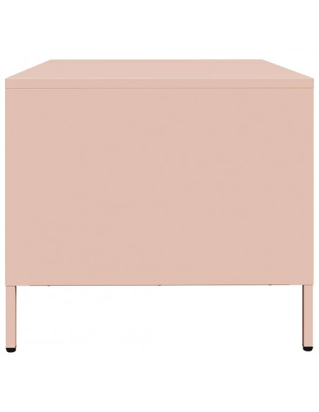 Tavolino Rosa 68,5x50x43,5 cm in Acciaio Laminato a Freddo