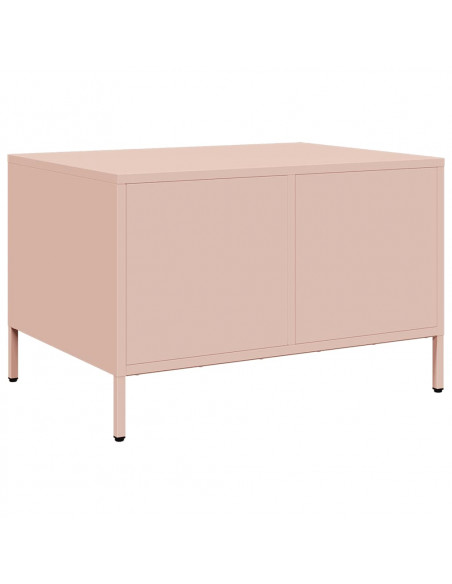 Tavolino Rosa 68,5x50x43,5 cm in Acciaio Laminato a Freddo