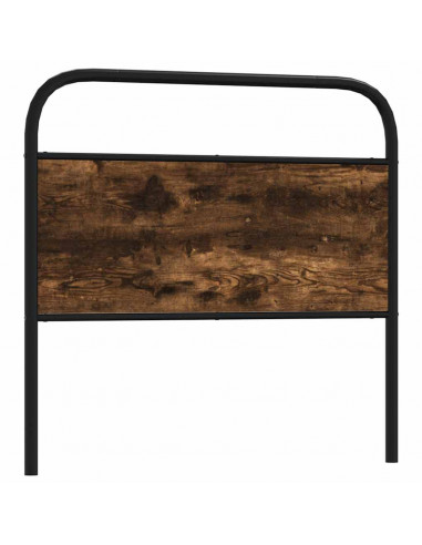 Testiera Rovere Fumo 107 cm in Acciaio e Legno Multistrato