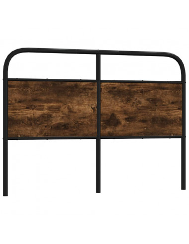 Testiera Rovere Fumo 120 cm in Acciaio e Legno Multistrato