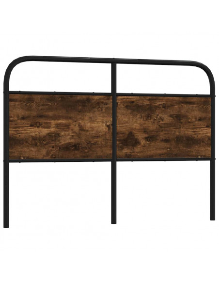 Testiera Rovere Fumo 135 cm in Acciaio e Legno Multistrato
