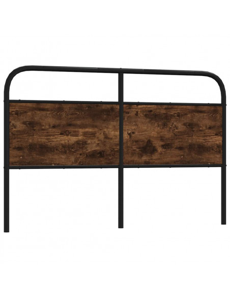 Testiera Rovere Fumo 160 cm in Acciaio e Legno Multistrato