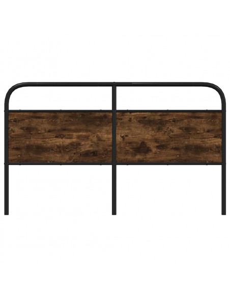 Testiera Rovere Fumo 160 cm in Acciaio e Legno Multistrato