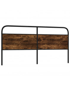 Testiera Rovere Fumo 190 cm in Acciaio e Legno Multistrato 2