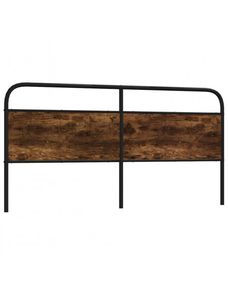 Testiera Rovere Fumo 200 cm in Acciaio e Legno Multistrato