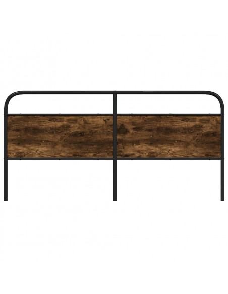 Testiera Rovere Fumo 200 cm in Acciaio e Legno Multistrato