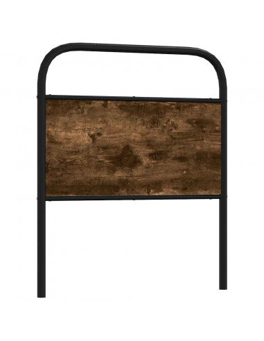 Testiera Rovere Fumo 80 cm in Acciaio e Legno Multistrato