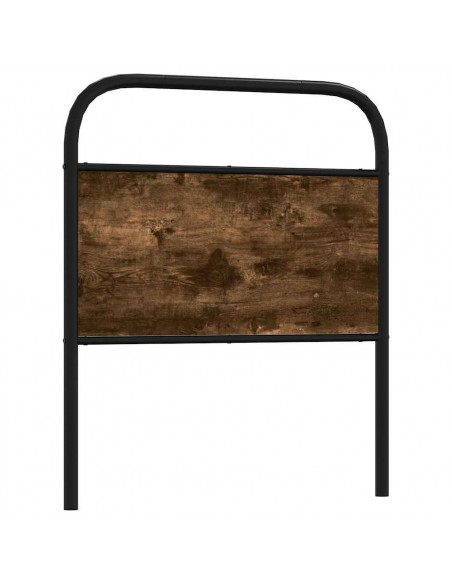 Testiera Rovere Fumo 80 cm in Acciaio e Legno Multistrato