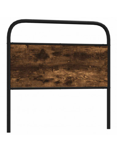 Testiera Rovere Fumo 90 cm in Acciaio e Legno Multistrato