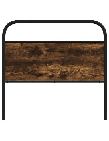 Testiera Rovere Fumo 90 cm in Acciaio e Legno Multistrato