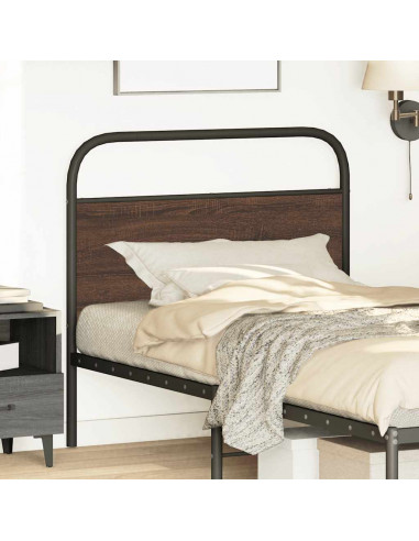 Testiera Rovere Marrone 100 cm in Acciaio e Truciolato