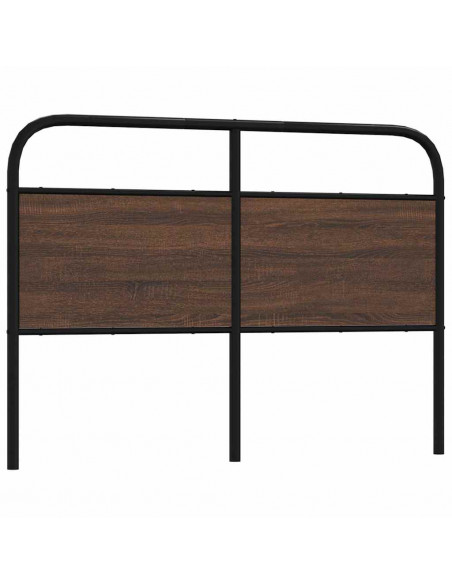 Testiera Rovere Marrone 120 cm in Acciaio e Truciolato