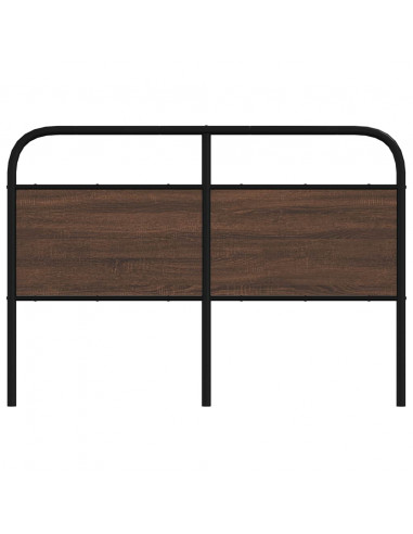 Testiera Rovere Marrone 120 cm in Acciaio e Truciolato