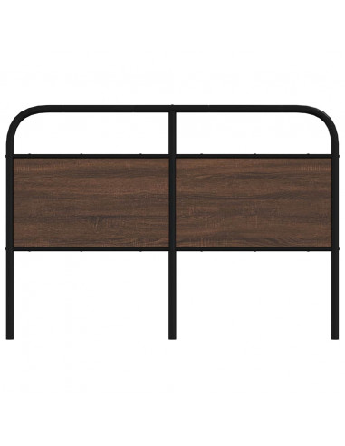 Testiera Rovere Marrone 135 cm in Acciaio e Truciolato