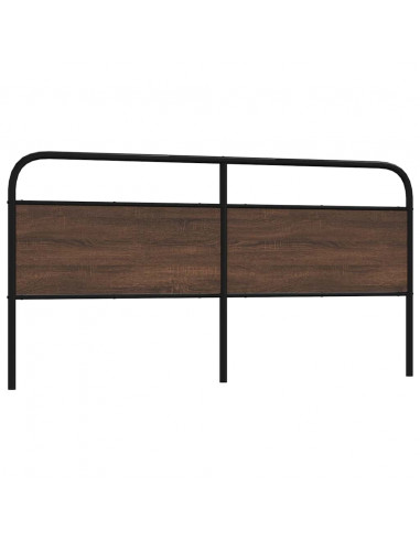 Testiera Rovere Marrone 200 cm in Acciaio e Truciolato