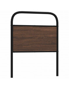 Testiera Rovere Marrone 75 cm in Acciaio e Truciolato 2