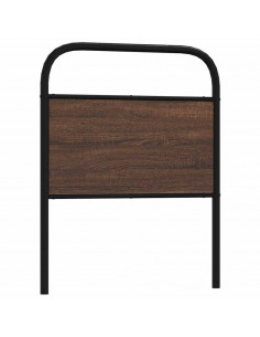 Testiera Rovere Marrone 80 cm in Acciaio e Truciolato 2