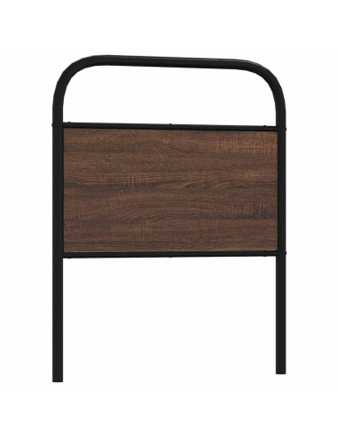 Testiera Rovere Marrone 80 cm in Acciaio e Truciolato