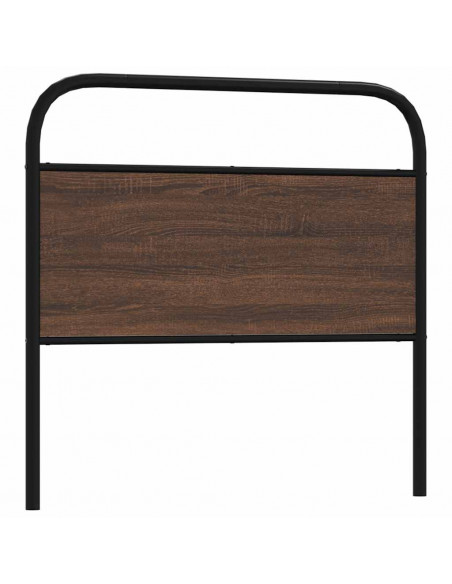 Testiera Rovere Marrone 90 cm in Acciaio e Truciolato