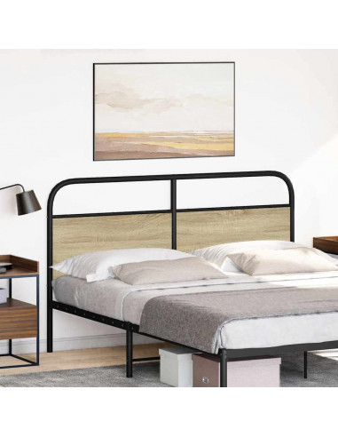 Testiera Rovere Sonoma 160 cm in Acciaio e Legno Multistrato