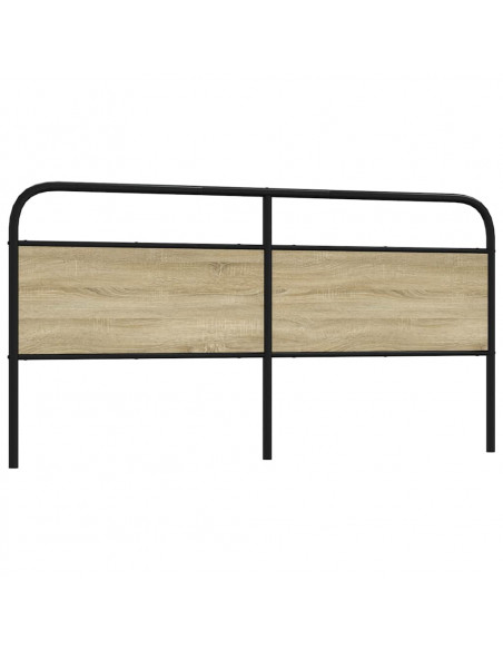 Testiera Rovere Sonoma 180 cm in Acciaio e Legno Multistrato