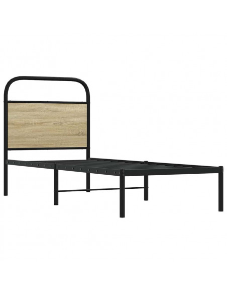 Testiera Rovere Sonoma 75 cm in Acciaio e Legno Multistrato